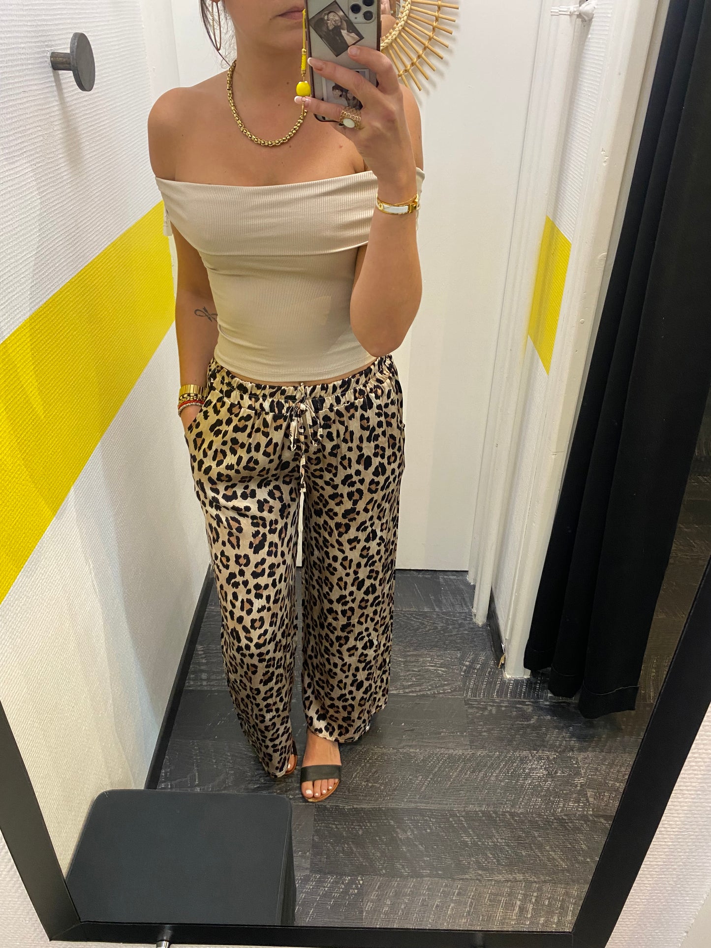Pantalon fluide léopard