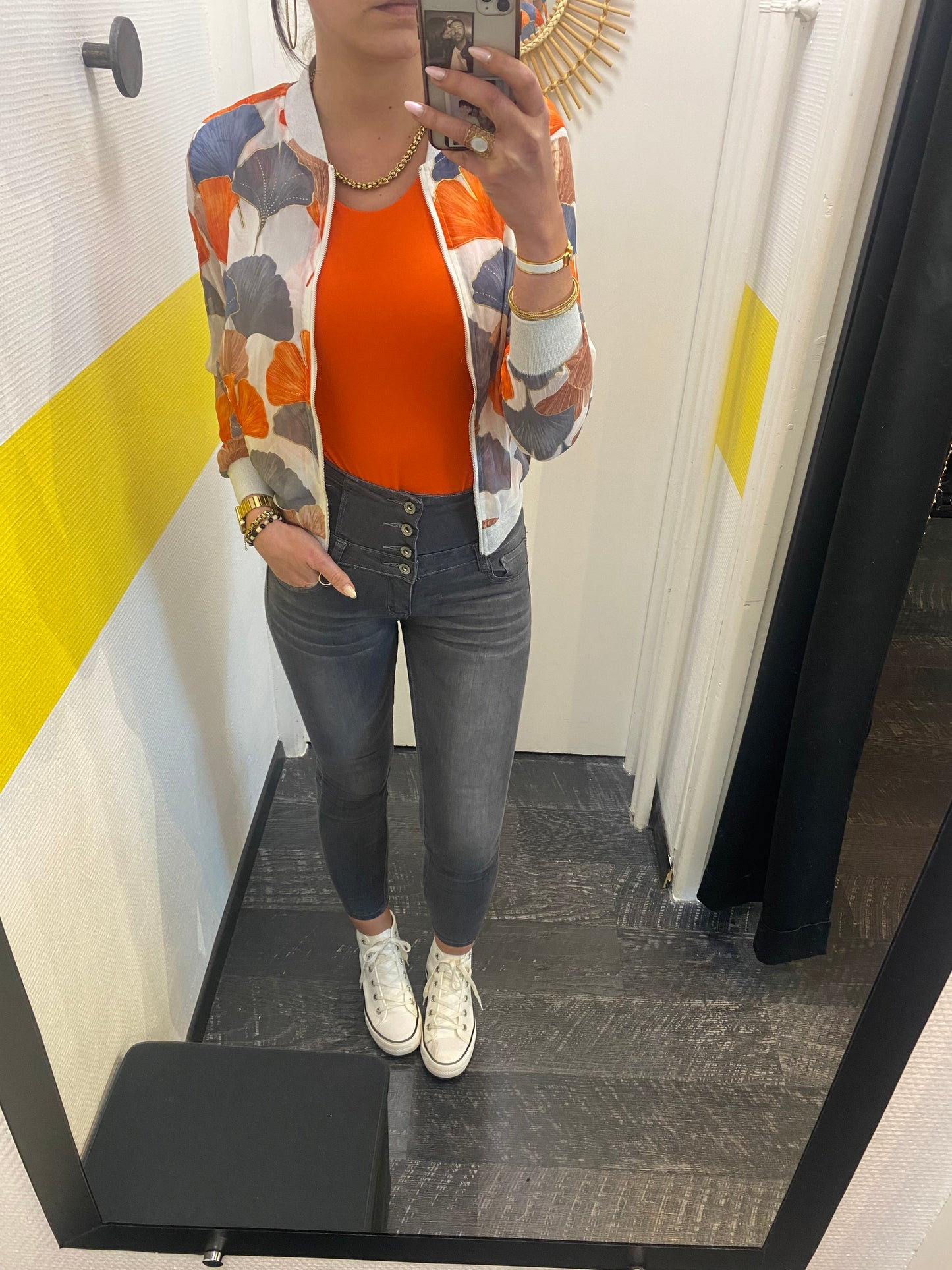 Bombers orange & gris
