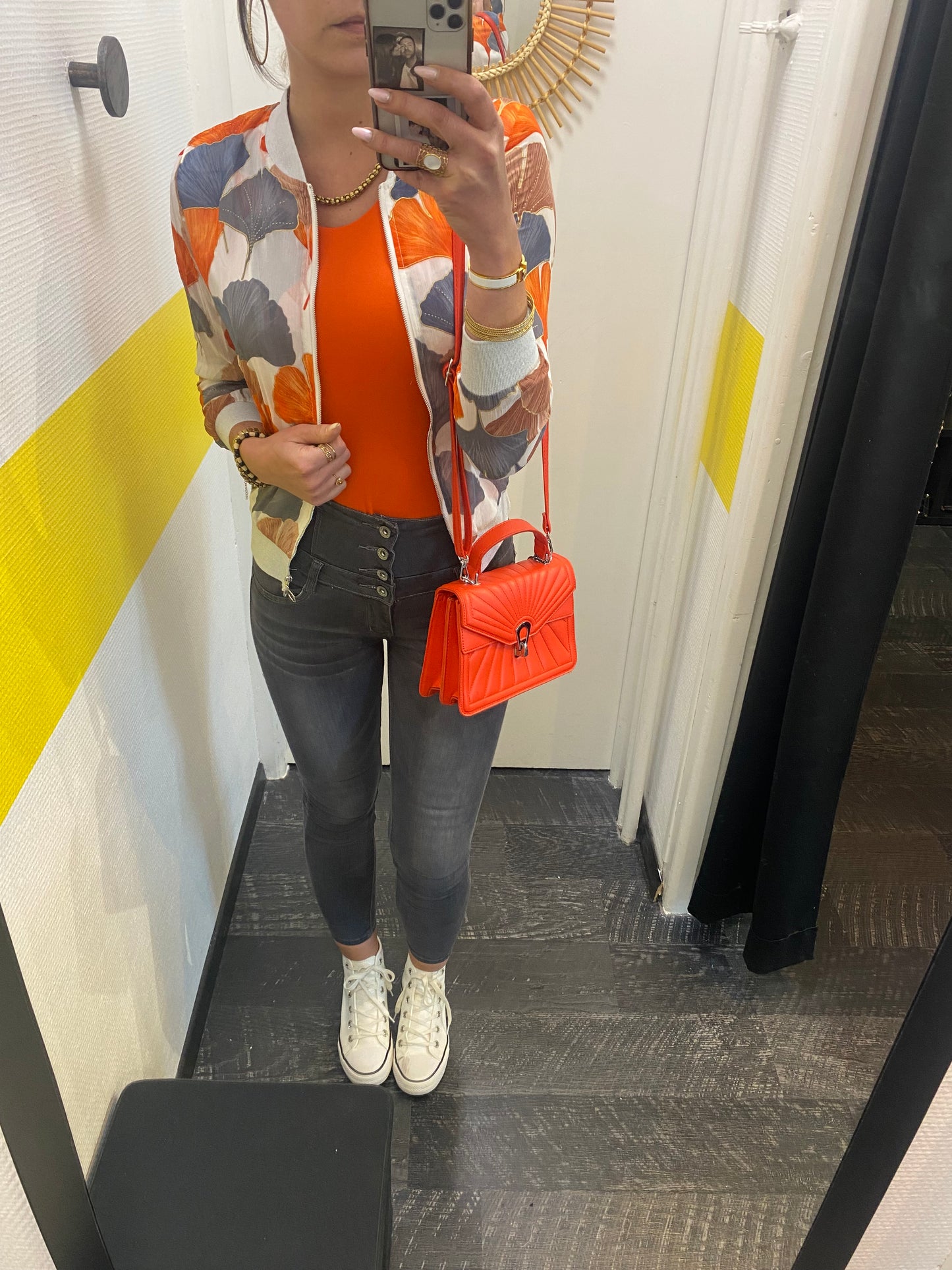 Bombers orange & gris