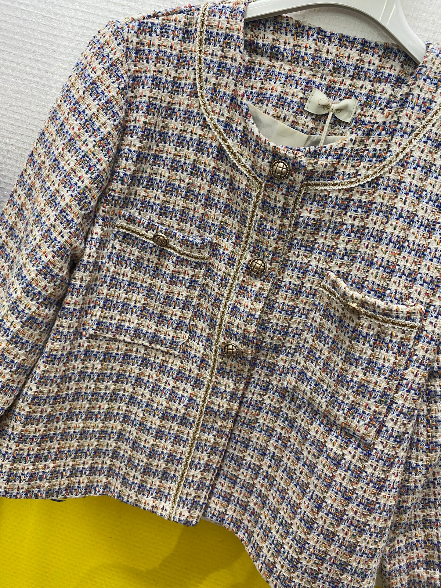 Veste tweed bleu
