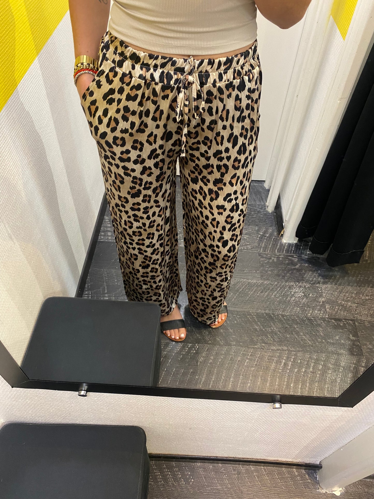 Pantalon fluide léopard