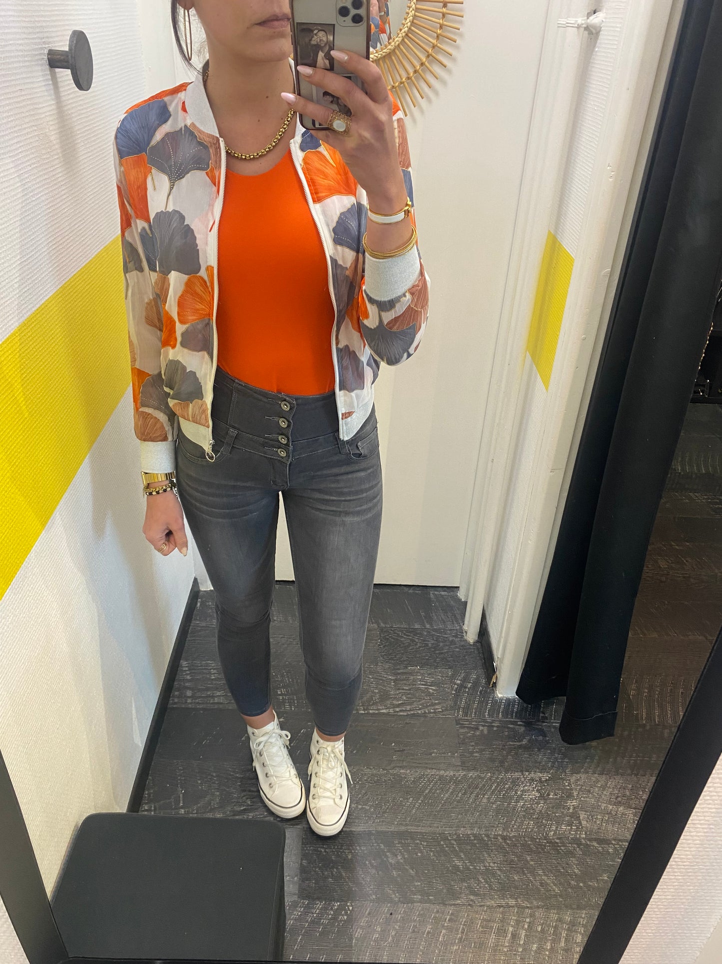 Bombers orange & gris