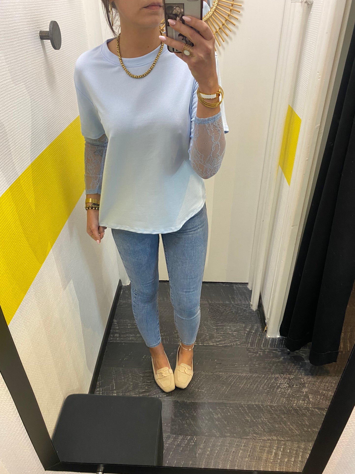 Teeshirt manches dentelle