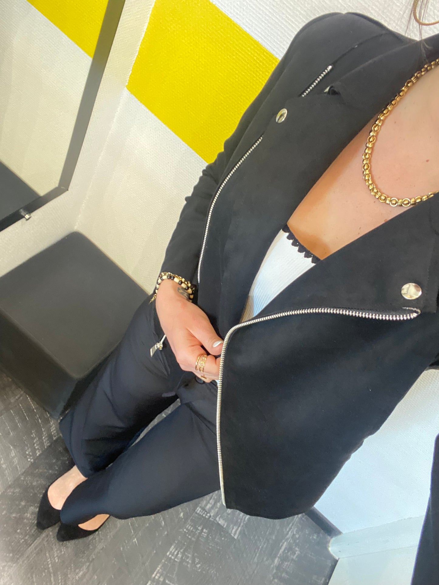 Perfecto suédine noir