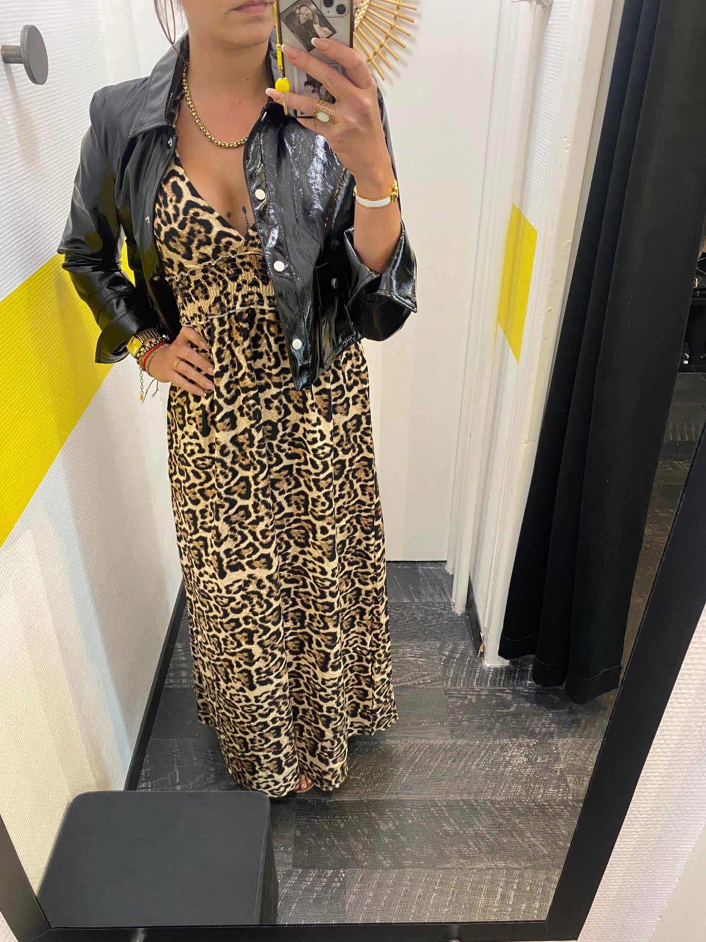 Robe longue léopard