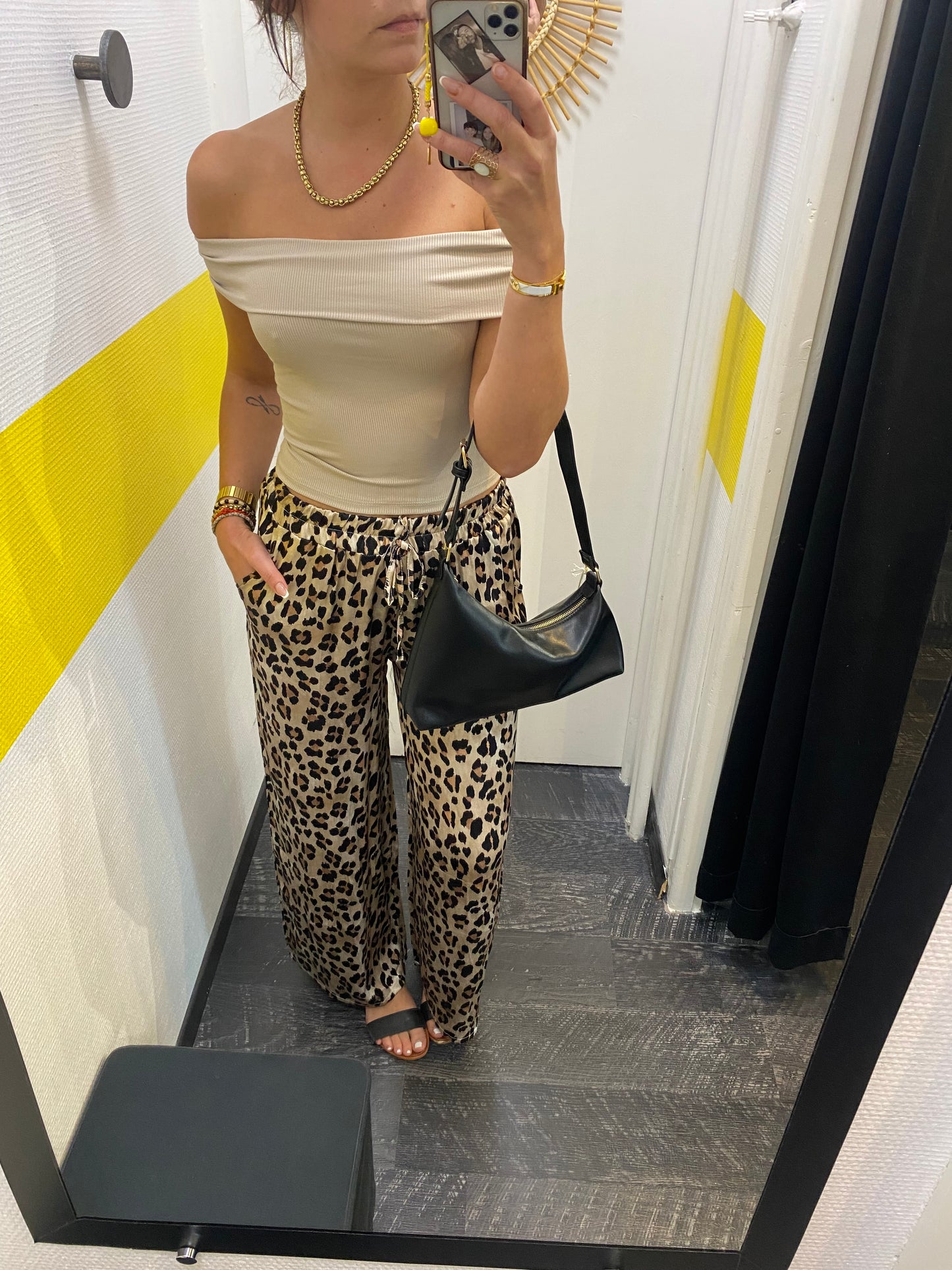 Pantalon fluide léopard
