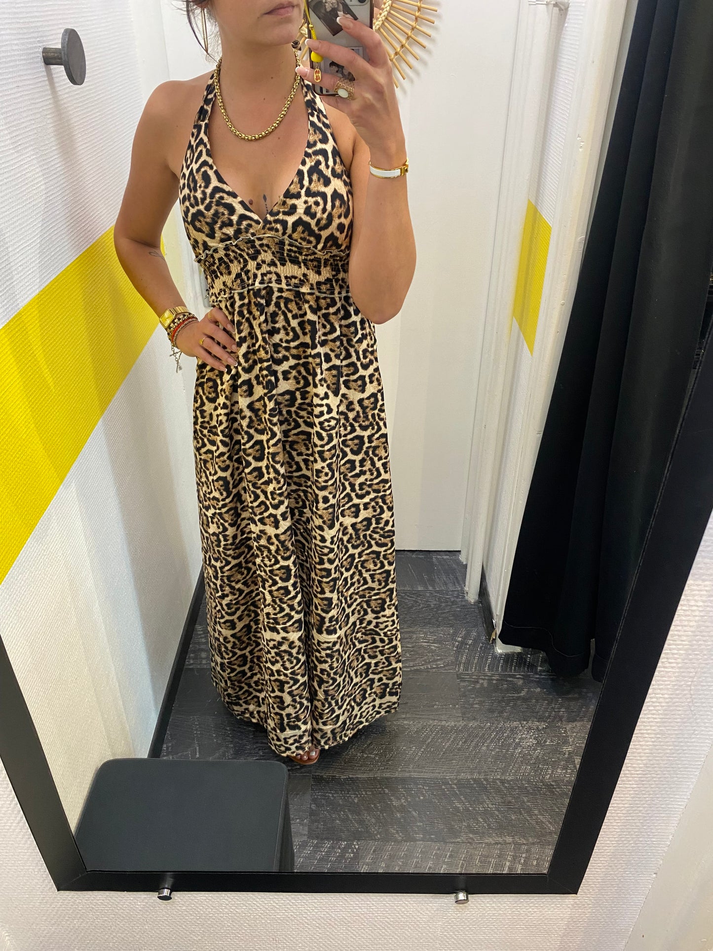 Robe longue léopard