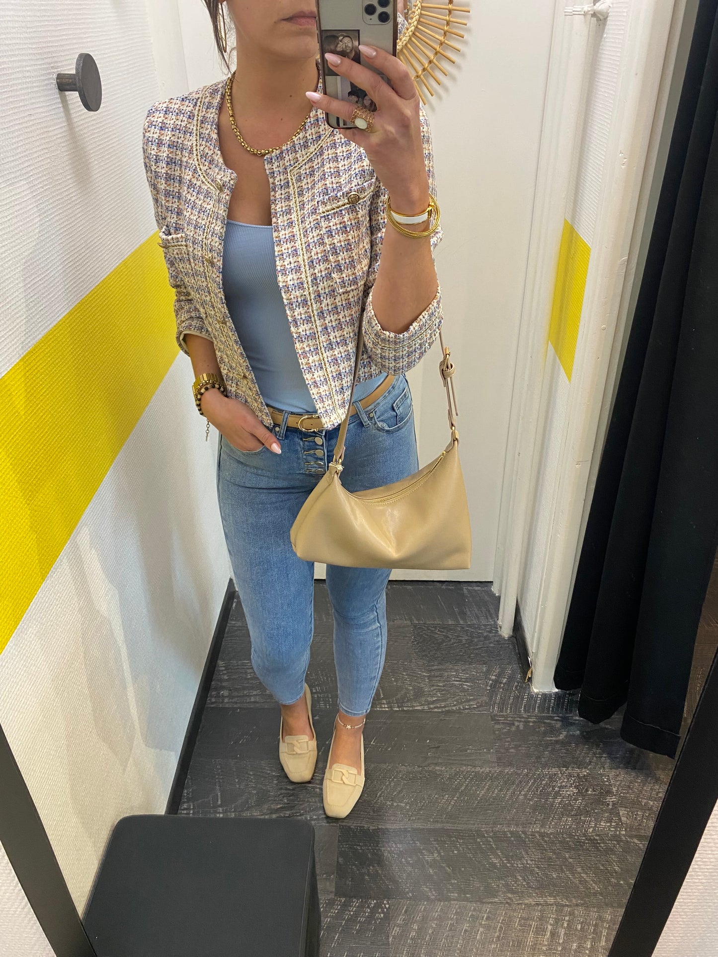 Veste tweed bleu