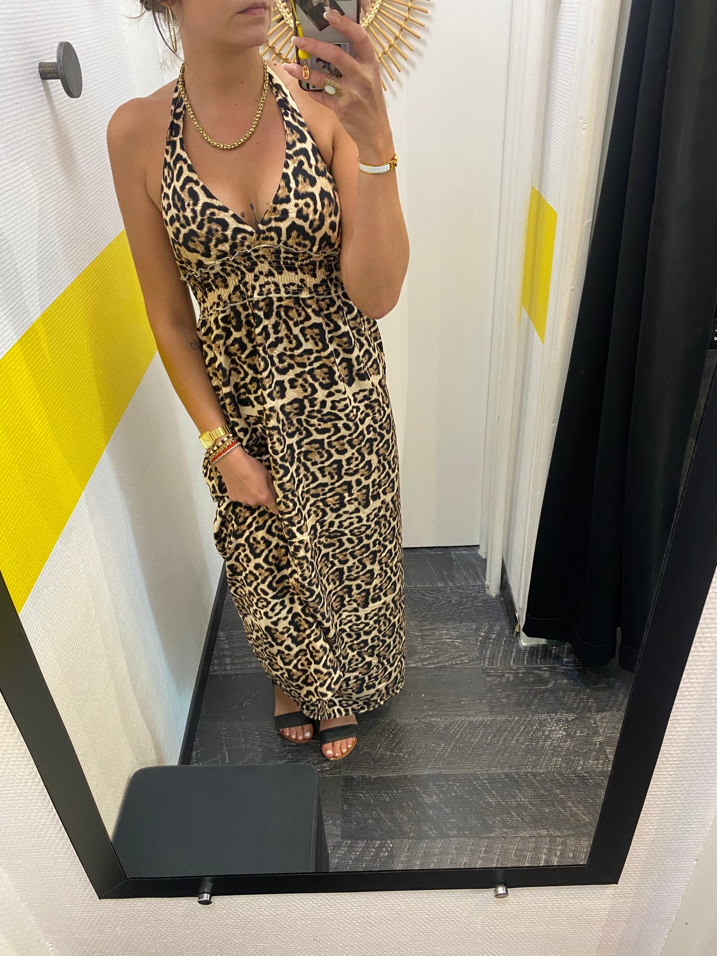 Robe longue léopard