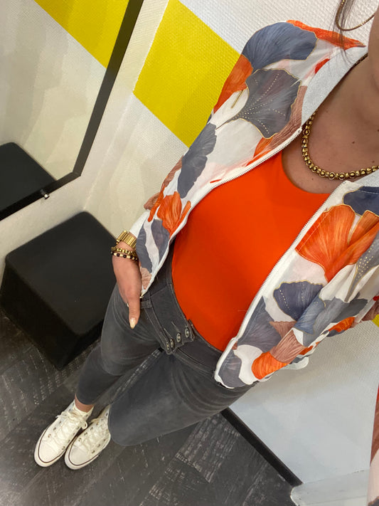 Bombers orange & gris