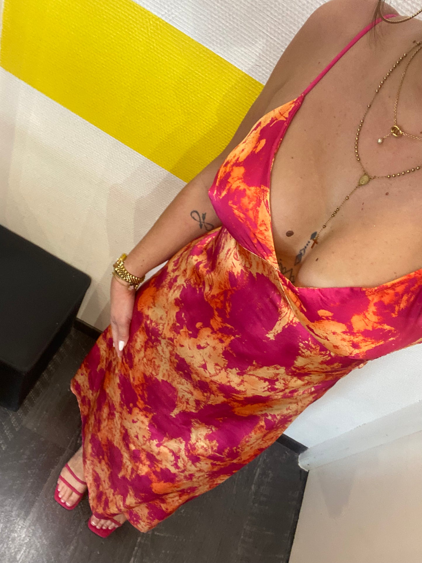 Robe satinée