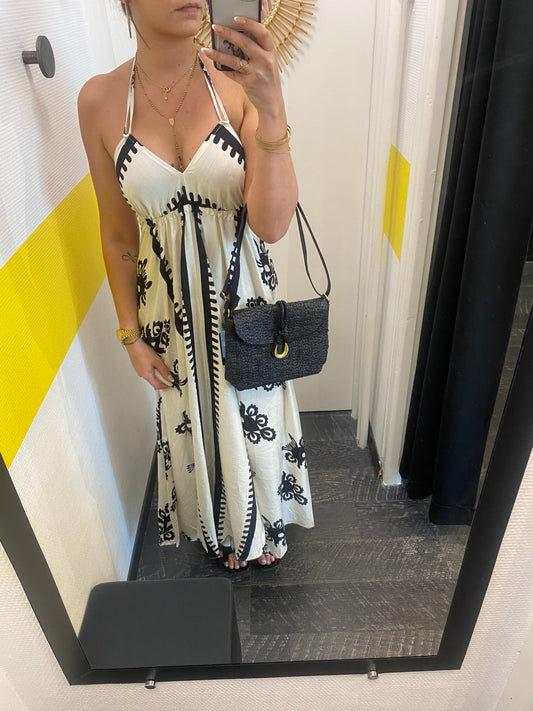 Robe longue blanche ou marine