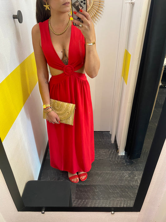 Robe décolleté rouge