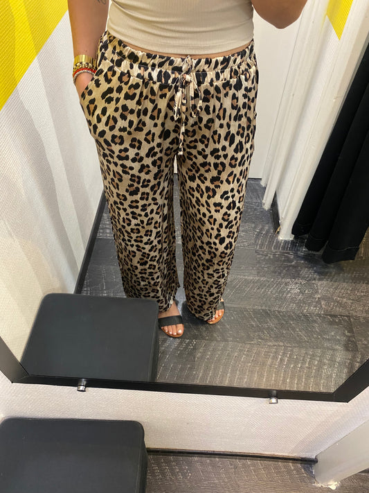 Pantalon fluide léopard