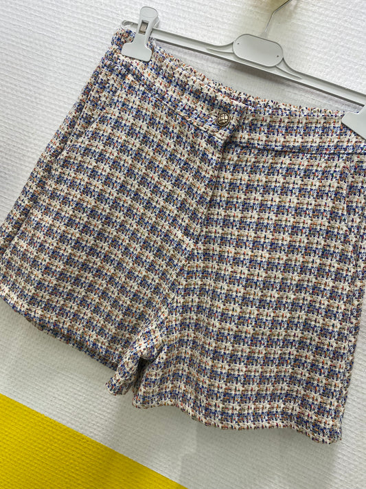 Short tweed bleu