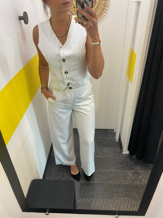 Ensemble rayé White