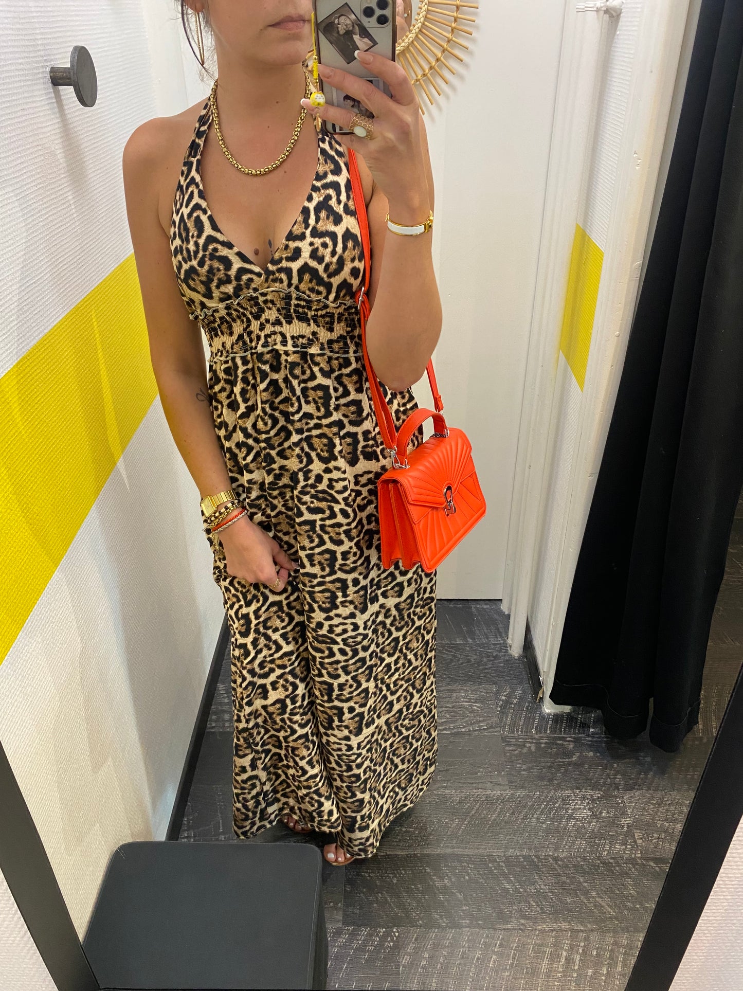 Robe longue léopard