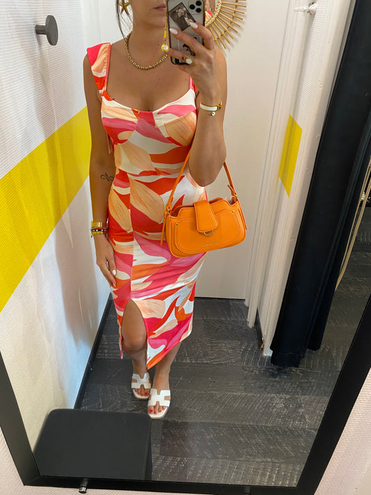 Robe moulante 🧡🩷🤍
