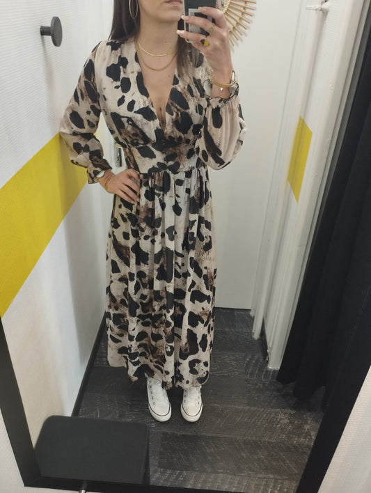 Robe longue leopard